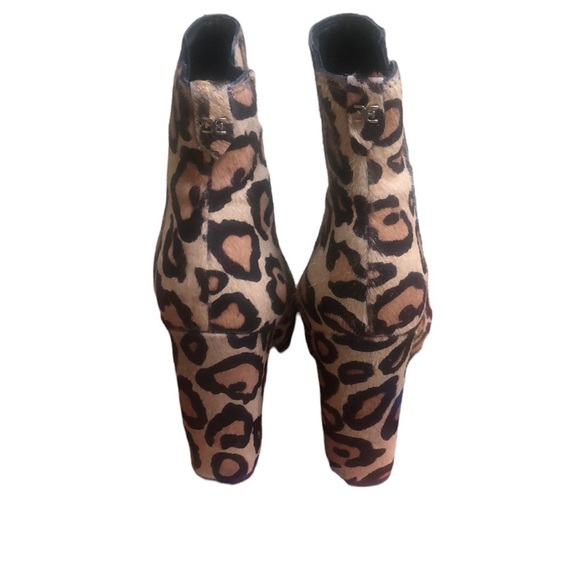 Sam Edelman Women’s Cow Hair Leopard Print Chunky Heel Ankle Boots Size 7.5 - Picture 9 of 14